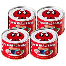 紅鷹牌 特製蕃茄汁鯖魚 380g 4罐組 - 茄汁鯖魚罐頭，台灣製造，美味下飯, 4罐