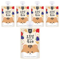 리틀스푼 오트밀인더퓨레, 혼합맛(사과/블루베리/귀리), 100g, 5개