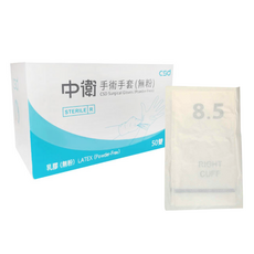 CSD 中衛 手術手套 滅菌無粉乳膠，50雙, 1盒
