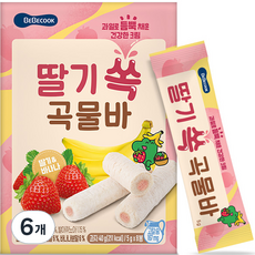 베베쿡 딸기 쏙 곡물바 8p, 딸기 + 바나나 혼합맛, 40g, 6개