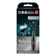 Schick 舒適牌 創4紀鈦型男刮鬍刀架 4刀片 鈦金屬塗層 含潤滑條, 1支