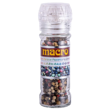 Macro 天然彩虹胡椒粒調味研磨罐, 瓶身可重複填裝, 35g, 1瓶