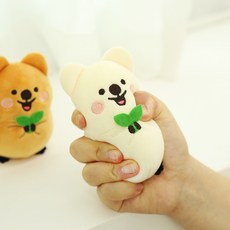 플러피 쿼카 스트레스볼 봉제인형, 10cm, 크림, 1개