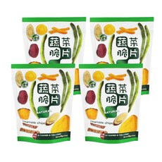 口福不淺 台灣蔬菜脆片, 嚴選台灣當季蔬菜製成, 低油量, 不添加防腐劑, 不添加人工色素, 40g, 4包