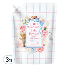 르샤트라1802 초고농축 섬유유연제 베이비파우더 리필, 3개, 1.5L