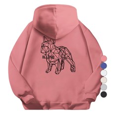 ILLUSO 男女通用黑色狗柔軟特殊棉質連帽衫