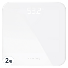 쿠잉전자 디지털 LED 체중계, BDS-260WH, 화이트, 2개