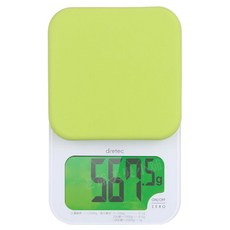 dretec 奎妮 LED背光大螢幕廚房料理電子秤 附矽膠墊，最大計量2kg，最小單位0.1g, 2kg, 綠色
