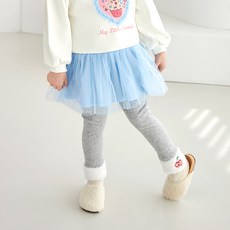 여아용 뽀글이 체리 배색 융 기모 레깅스