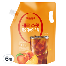 탐사 제로 스윗 복숭아 아이스티, 6개, 2.1L