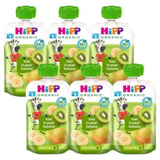 HiPP 喜寶 水果泥, 奇異果梨子香蕉口味, 100g, 6包