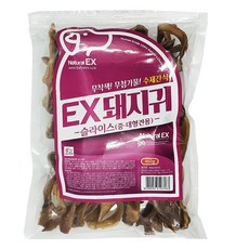 네츄럴이엑스 중대형견용 EX돼지귀 슬라이스 져키, 돼지귀, 460g, 1개 돼지귀, 460g, 1개