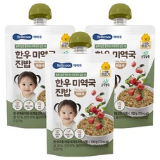 BEBECOOK 寶膳 12個月以上孩童輔食, 韓國牛肉海帶湯口味, 100g, 3入