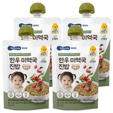 BEBECOOK 寶膳 12個月以上孩童輔食, 韓國牛肉海帶湯口味, 100g, 4入