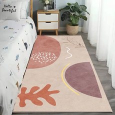 北歐風幾何臥室地毯，40x120cm 抽象海草，聚酯纖維, 120 × 40cm