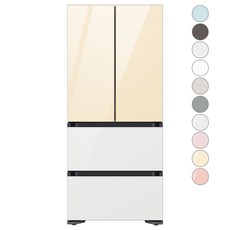 [색상선택형] 삼성전자 비스포크 김치플러스 키친핏 4도어 냉장고 420L 방문설치, RQ42C94J3AP, 글램 화이트
