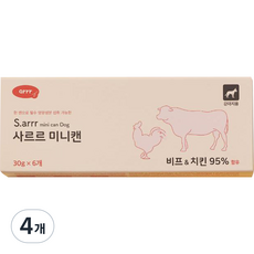 동원아르르 강아지 사르르 미니캔 독 30g 6p, 비프 + 치킨, 180g, 4개