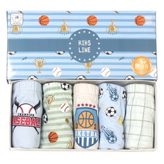 Kids Line 球類運動印花兒童內褲 5件組
