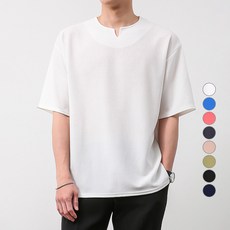 단군 남성용 링클프리 V트임 오버핏 반팔 티셔츠