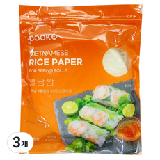 쿡샵 월남쌈 라이스페이퍼 원형, 300g, 3개