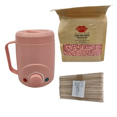 MPb 巴黎小姐 雲朵粉熱蠟機 Set, 含熱蠟豆500g, 木棒50入, 1組