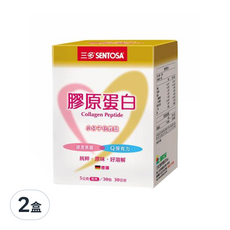SENTOSA 三多 膠原蛋白, 小分子化胜肽, 健康美麗Q彈有力, 純粹原味好溶解, 5公克粉末/30包, 5g, 2盒