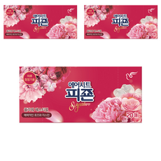 피죤 스타일러시트 에어드레서 의류관리 시트 섬유유연제 플라워페스티벌 본품, 20개입, 3개