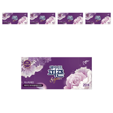 피죤 스타일러 에어드레서 의류관리 시트 섬유유연제 미스틱레인 본품, 20개입, 5개