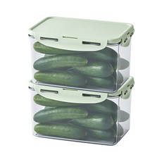 락앤락 비스프리 퓨어 직사각 밀폐용기 라이트그린, 2개, 1.9L