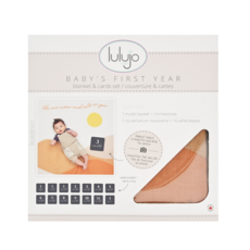 lulujo 寶寶成長包巾卡片組, 1 muslin 包巾 + 14 里程碑, 日出, 1組