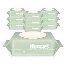 HUGGIES 好奇 Nature Care Plus+ 濕紙巾 掀蓋式10盒組 寶寶濕巾, 72張, 10盒