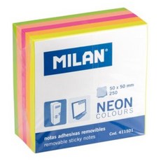 MILAN 霓虹迷你便利貼 5色, 250張, 1本