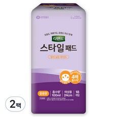 디펜드 여성용 스타일 요실금 패드 와이드, 중형, 18개입, 2개