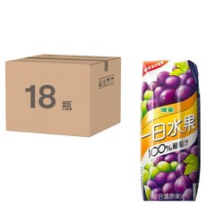 波蜜 一日水果 100% 葡萄綜合果汁, 250ml, 18入