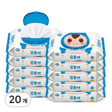 순둥이 프리미엄 플레인 무향 유아물티슈 캡형 65gsm