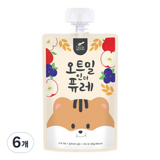 리틀스푼 오트밀인더퓨레, 혼합맛(사과/블루베리/귀리), 100g, 6개 - 리틀스푼퓨레