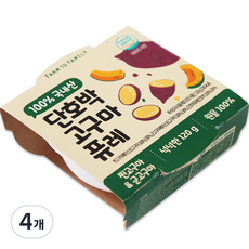 팜투패밀리 단호박 고구마 퓨레 이유식, 단호박고구마, 120g, 4개