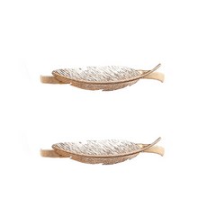 鋼製整理環窗簾夾 38cm, 2個, 金（羽毛）