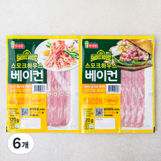 롯데햄 스모크하우스 베이컨, 120g, 6개