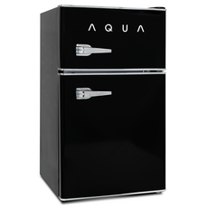 하이얼 AQUA 미드센츄리모던 클래식 레트로 냉장고 82L 방문설치, 클래식 블랙,