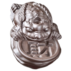 財神小舖 三腳蟾蜍 財字倒流香爐, 手工陶瓷，適用倒流香、塔香，長15cmx寬9cmx高9cm, 15 x 9 x 9cm, 1個