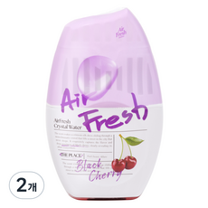 에어후레쉬 크리스탈워터 실내용 대용량 방향제 블랙 체리향, 2개, 400ml