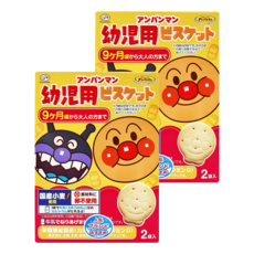 FUJIYA 不二家 麵包超人牛乳餅, 適用9個月以上寶寶, 日本小麥, 添加鈣和維生素D, 2袋入, 牛奶, 84g, 2盒