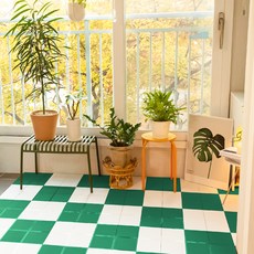 Im Home Living Easy Dot室內裝飾瓷磚, 72個, 白+綠