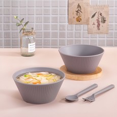 Ahtty home All The Plate麵碗, 2個, 灰色