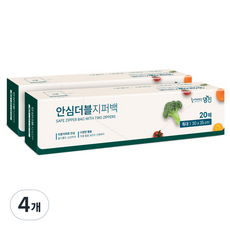명진 안심더블 지퍼백, 특대(XL), 20개입, 4개 특대(XL) 이상, 20개입, 4개