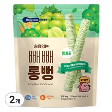 베베쿡 처음먹는 빼빼롱뻥, 30g, 2개, 청포도