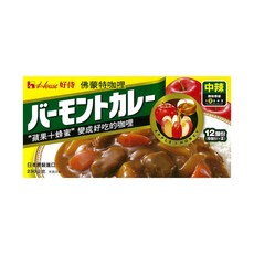House 好侍 佛蒙特咖哩 (中辣) 230g, 蘋果蜂蜜, 12 份, 1盒