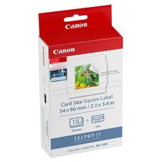 Canon 佳能 SELPHY CP 正方型貼 Set KC-18IS, 卡片尺寸正方形標籤 54x86mm, 18張含墨盒, 50 x 50mm, 1盒
