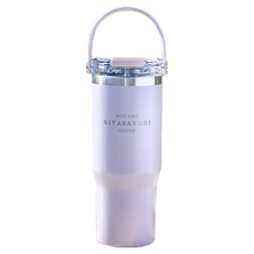 Sitarayuri 304不鏽鋼手提軟把雙飲冰霸杯, 900ml 真空保溫瓶, ZF-004, 1個
